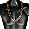 Huge 316L Stainless Steel Gold Finish Cuban Link Chain Necklace 28" x 25MM