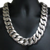 Huge 316L Stainless Steel Silver Cuban Chain Necklace 28" 30MM