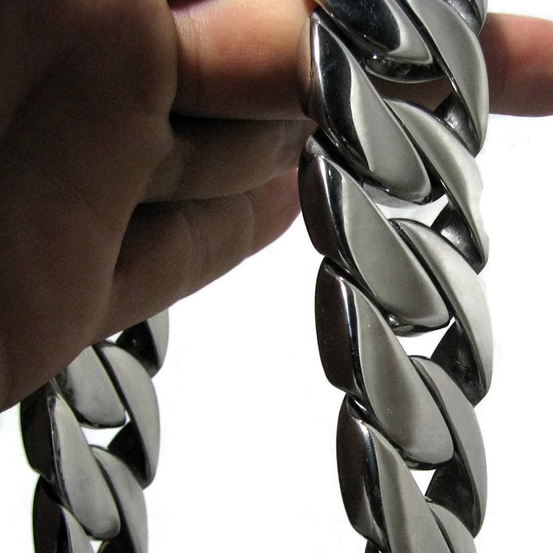 Huge 316L Stainless Steel Silver Cuban Chain Necklace 28