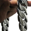 Huge 316L Stainless Steel Silver Cuban Chain Necklace 28" 30MM