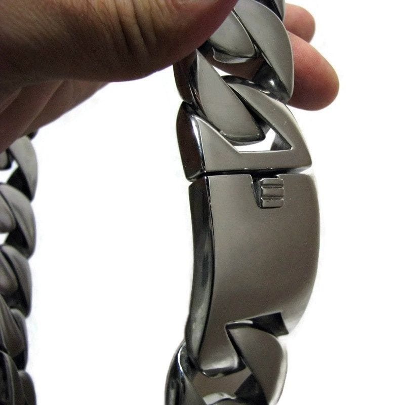 Huge 316L Stainless Steel Silver Cuban Chain Necklace 28