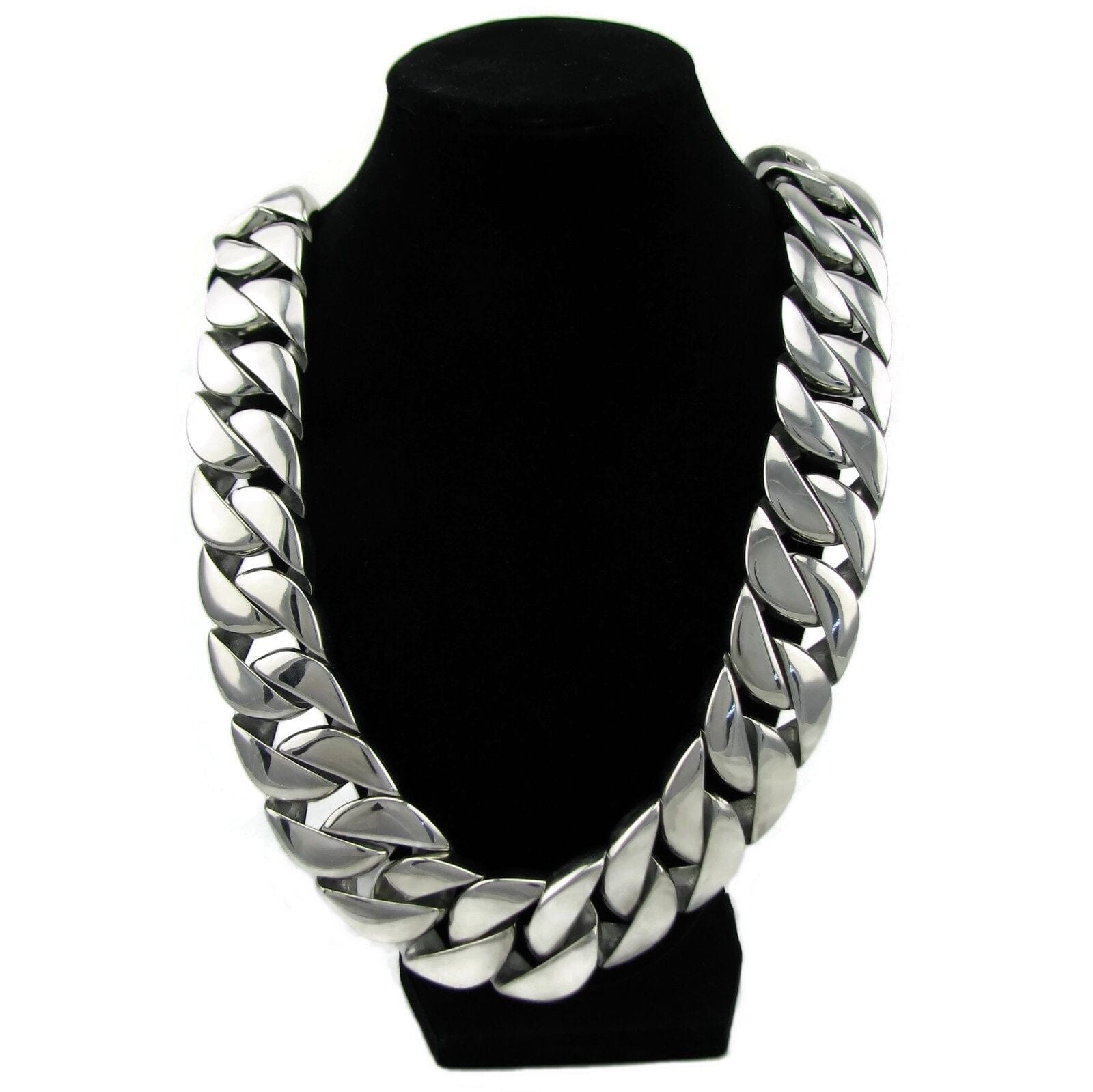 Huge 316L Stainless Steel Silver Cuban Chain Necklace 28