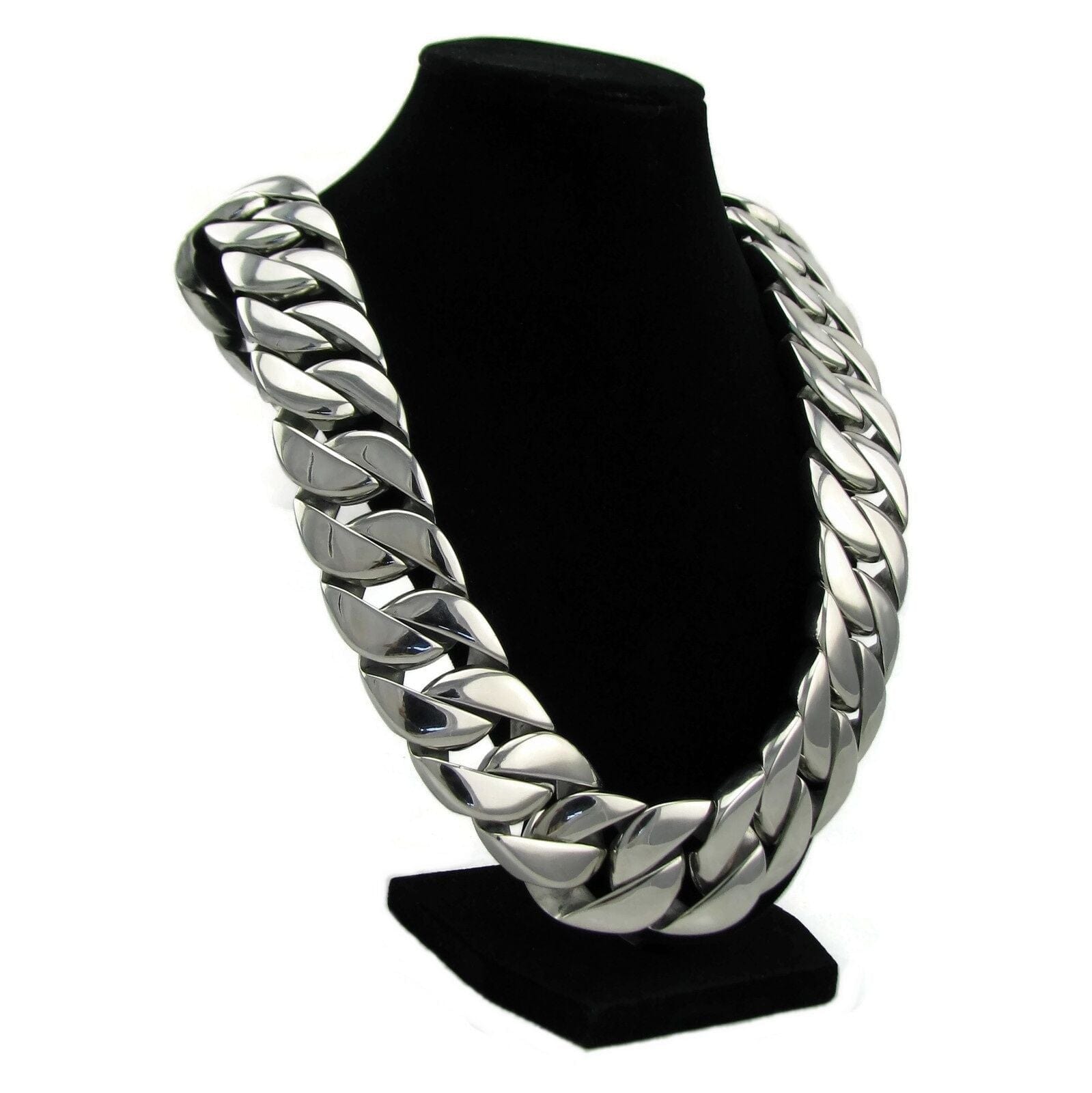 Huge 316L Stainless Steel Silver Cuban Chain Necklace 28