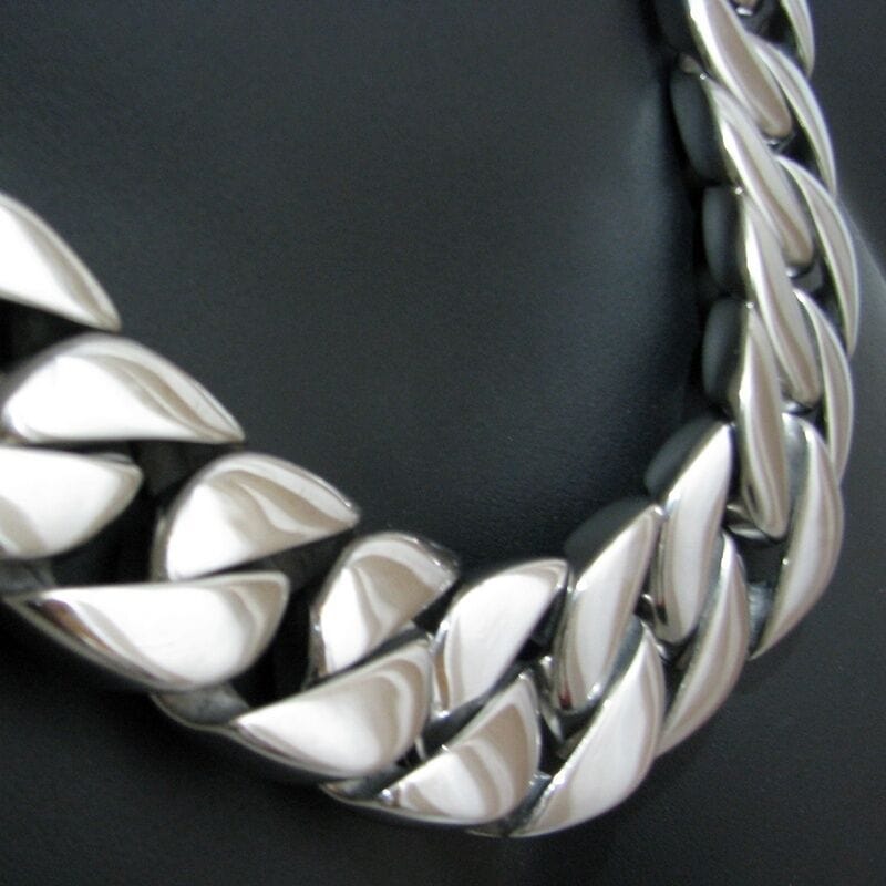 Huge 316L Stainless Steel Silver Cuban Chain Necklace 28