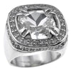 Huge Clear Stone Silver Bling Ring