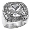 Huge Clear Stone Silver Bling Ring