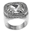 Huge Clear Stone Silver Bling Ring