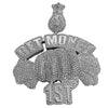 Huge "Get Money 1st" Cash Fist Jumbo Pendant Silver Tone Charm