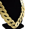 Huge Gold Finish Flat Cuban Link Chain 30" x 25MM Thick