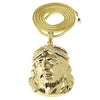 Huge Head Jesus Pendant Gold Finish Franco Chain Necklace 36"