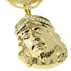 Huge Head Jesus Pendant Gold Finish Franco Chain Necklace 36"