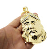 Huge Head Jesus Pendant Gold Finish Franco Chain Necklace 36"