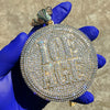 Huge Ice Age Medallion Iced Flooded Out Gold Finish Rope Chain Necklace 36"