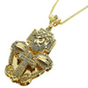 Huge Jesus 3D Combo 36" Franco Chain Gold Finish Necklace