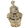 Huge Jesus 3D Combo Gold Finish Iced Charm Pendant