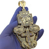 Huge Jesus 3D Combo Gold Finish Iced Charm Pendant