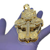 Huge Jesus 3D Combo Gold Finish Iced Charm Pendant