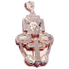 Huge Jesus 3D Combo Pendant Rose Gold Finish  Charm