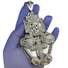 Huge Jesus Combo Silver Tone Iced 3D Charm Pendant (Large)