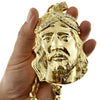 Huge Jesus Head Pendant Gold Finish 33" Cuban Chain Necklace