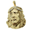 Huge Jumbo Jesus Head Gold Finish Pendant