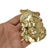 Huge Jumbo Jesus Head Gold Finish Pendant
