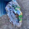 Huge King Lion Pendant 925 Sterling Silver Glow In The Dark Iced CZ Flooded Out