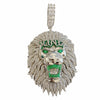 Huge King Lion Pendant 925 Sterling Silver Glow In The Dark Iced CZ Flooded Out