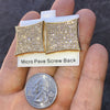Huge Kite Earrings Iced Flooded Out Gold Finish Screw Back 25MM