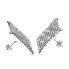 Huge Kite Earrings Silver Tone Iced Flooded Out Earrings 22MM