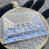 Huge Last Supper Gold and Silver Finish Round Medallion Pendant