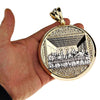 Huge Last Supper Gold and Silver Finish Round Medallion Pendant