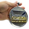 Huge Last Supper Silver and Gold Finish Round Medallion Pendant