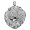 Huge Lion Head Iced Bling Flooded Out Hip Hop Pendant Silver Tone