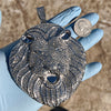 Huge Lion Head Iced Bling Flooded Out Hip Hop Pendant Silver Tone