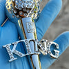 Huge Mic King Crown Hip Hop Pendant Silver Tone Iced Flooded Out