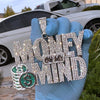 Huge "Money on My Mind" Hip Hop Pendant Iced Flooded Out Silver Tone