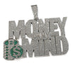 Huge "Money on My Mind" Hip Hop Pendant Iced Flooded Out Silver Tone