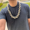 Huge Silver Tone Rope Chain Necklace 25mm Thick x 30" Inch