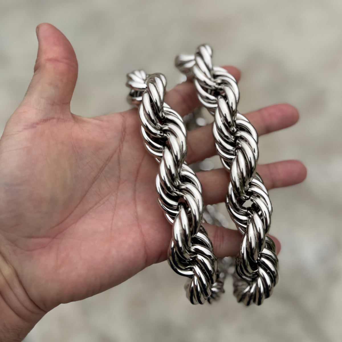 Turn Heads with the 25mm Silver Rope Chain – 30 Inches, 360 Grams of ...