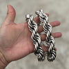 Huge Silver Tone Rope Chain Necklace 25mm Thick x 30" Inch