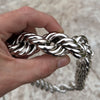 Huge Silver Tone Rope Chain Necklace 25mm Thick x 30" Inch