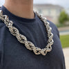 Huge Silver Tone Rope Chain Necklace 25mm Thick x 30" Inch