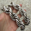 Huge Silver Tone Rope Chain Necklace 25mm Thick x 30" Inch