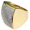 Huge Square 2-Tone CZ Ring 24x24MM