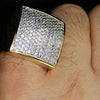 Huge Square 2-Tone CZ Ring 24x24MM