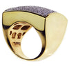 Huge Square 2-Tone CZ Ring 24x24MM