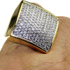 Huge Square 2-Tone CZ Ring 24x24MM