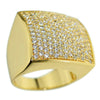 Huge Square Gold Finish Iced CZ Ring 24x24MM