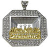 Huge The Last Supper Octagon Silver/Gold Finish Iced Flooded Out Pendant